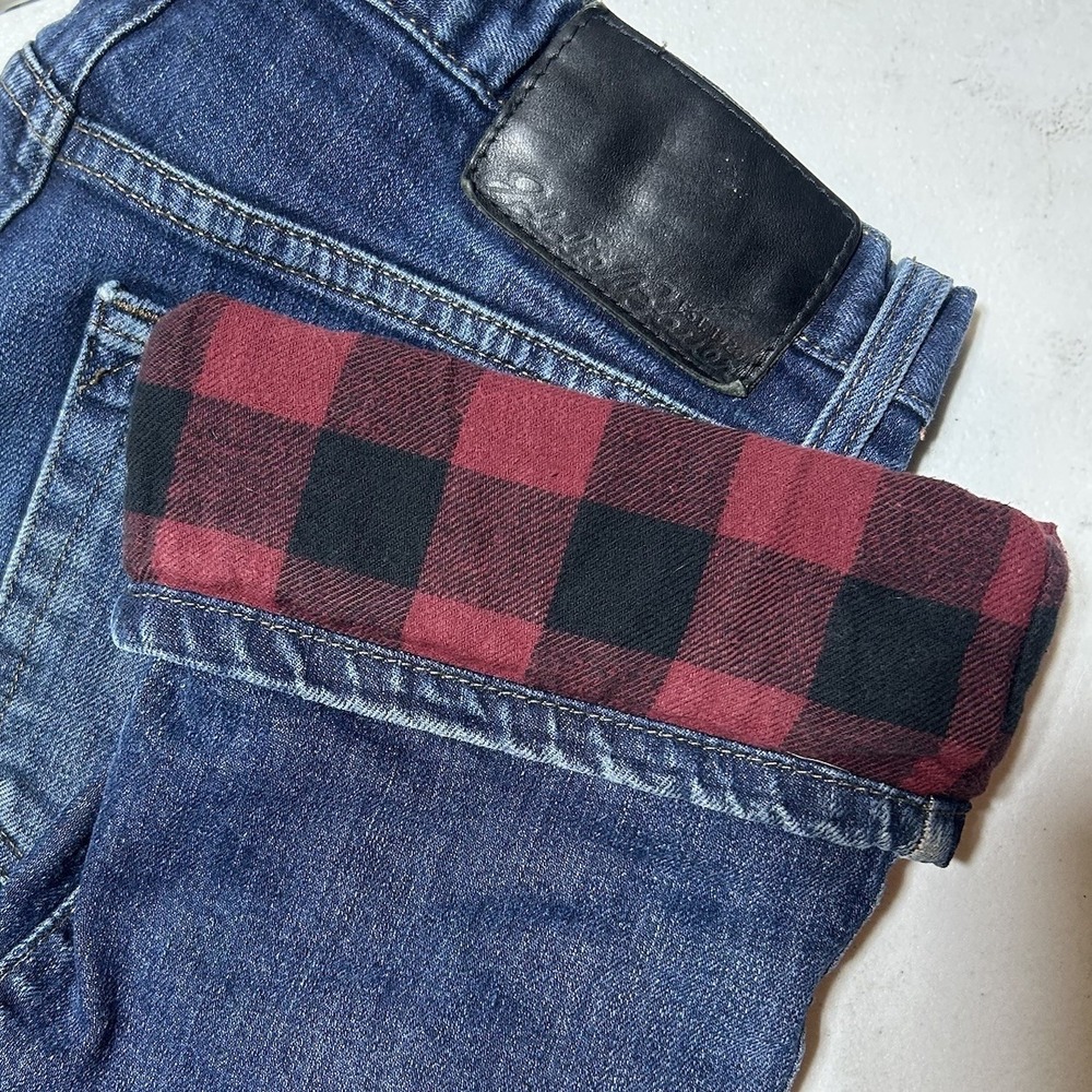 Eddie Bauer Jeans Mens 32x30 Dark Blue Flannel Lined Relaxed Outdoor‎ Workwear